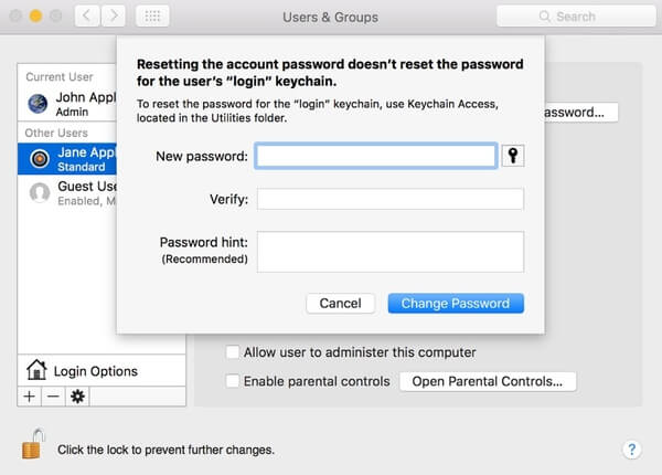 Cambiar contraseña de iCloud en Mac