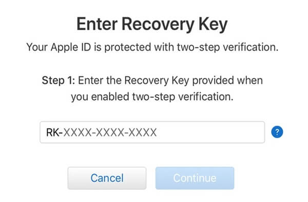 Enter recovery key