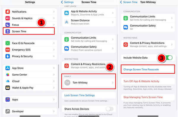 Change Child iPhone Screen Time Passcode