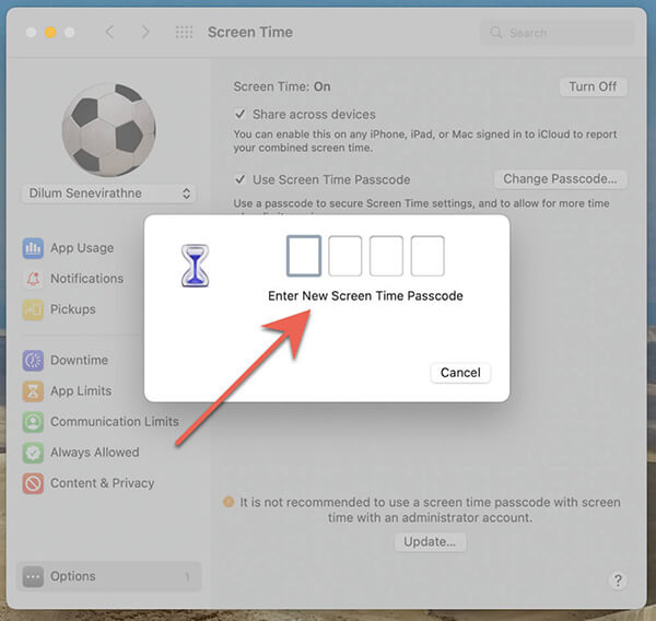 Mac New Screen Time Passcode