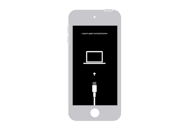Schermata della modalità di ripristino dell'iPod