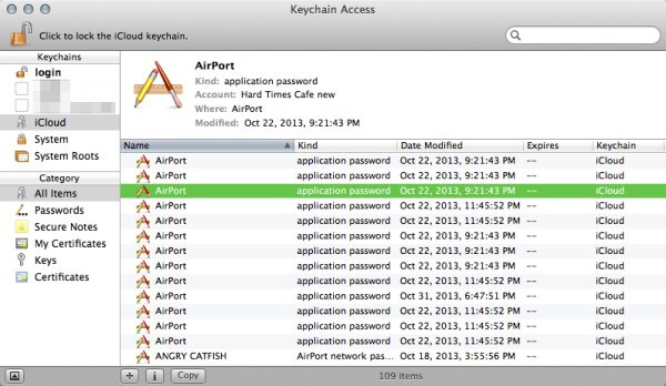 iCloud Keychain Find WIFI Password