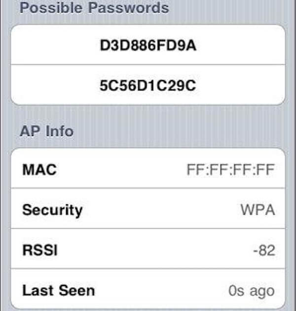 iSpeed-kosketuslevy Etsi WIFI-salasana