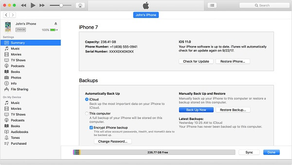 Restore iPhone iTunes