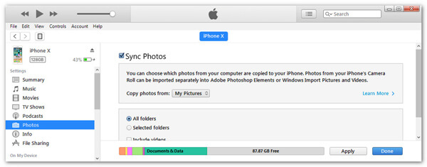 Synchronizujte fotografie s iTunes