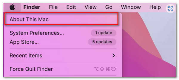 MacOS Om denne Mac Apple-menu