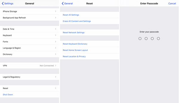 Reset network settings