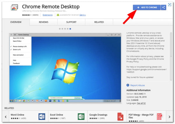 Chrome Remote Lisää laajennus