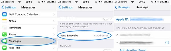 Controlla l'impostazione imessage