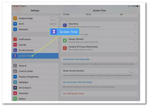 iPad Setting Screen Time
