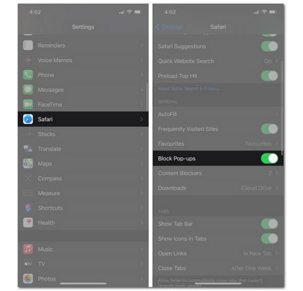 iOS tiltsa le a felugró ablakokat a Safariban