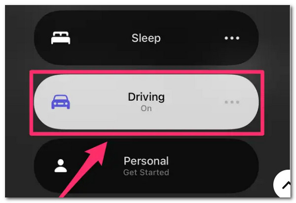 iOS-beállítás Fókusz a vezetés bekapcsolva