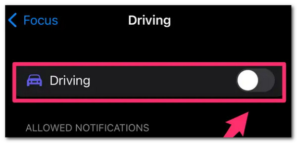 iOS Setting Focus Togle