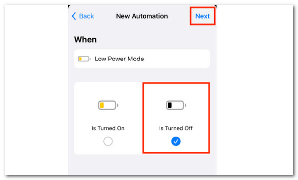 Nova automação do iOS desativada