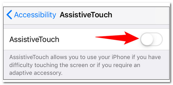 Nastavení iOS AssistiveTouch Toggle On