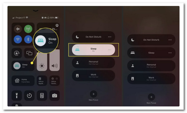 IOS Control Panel Sleep