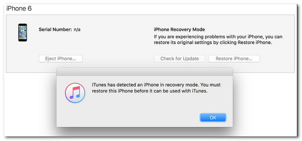 Recuperação de tela do iTunes iPhone