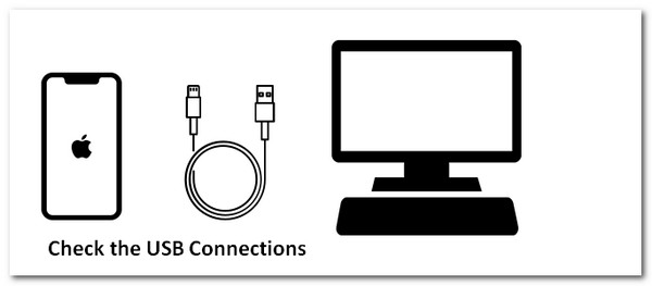 Verifique as conexões USB