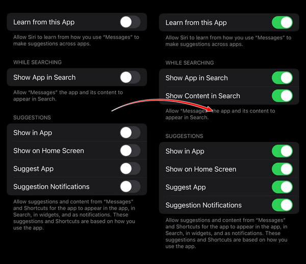 Messages Indexing Search Indexing Settings