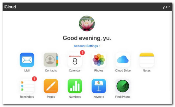 Přihlaste se na iCloud a přesunete složku