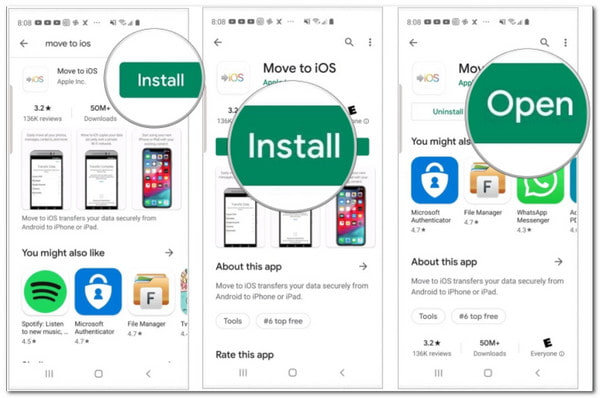 Installazione Android Passa a iOS