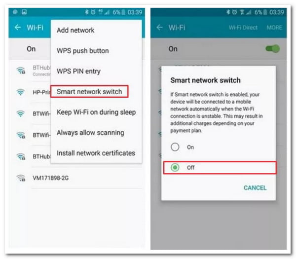 Desactivar Smart Network Swift