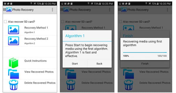 Aplicación de recuperación de fotos para Android