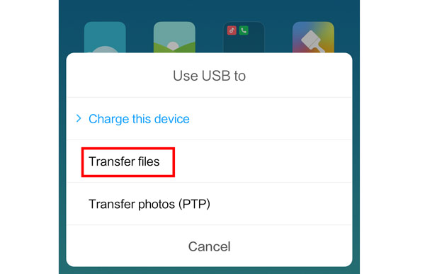 Alterar o modo de conexão USB
