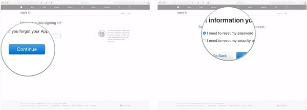 Resetta la password