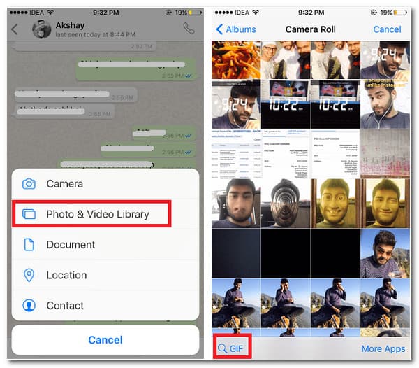 iOS WhatsApp'ta GIF Gönder