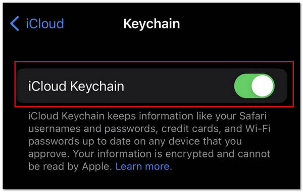 iCloud Keychain Aktivera