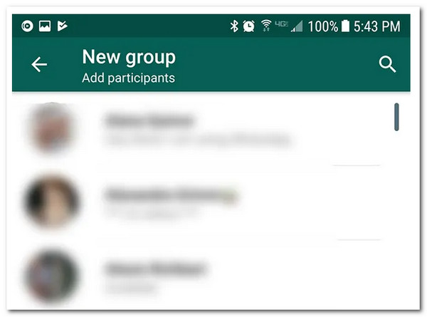 WhatsApp uusi ryhmä