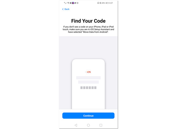 Move to iOS Find Code