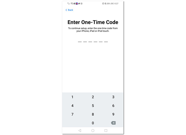 Přejít na iOS One Time Code