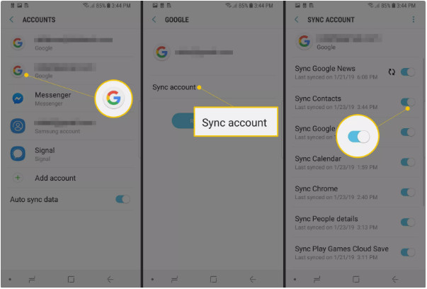 Biztonsági másolat készítése az Android névjegyekről a Google segítségével