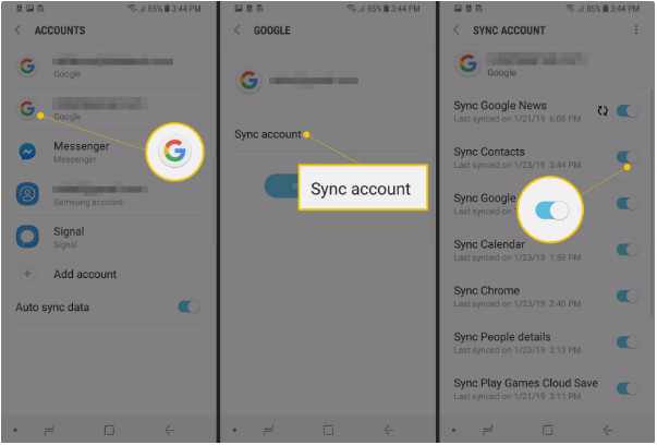 Copia de seguridad de contactos de Android con Google