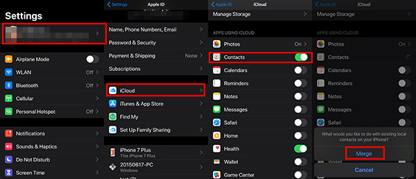 Restaurar contatos do iCloud