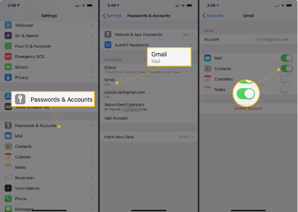 Transfer Contacts From Google to iPhone
