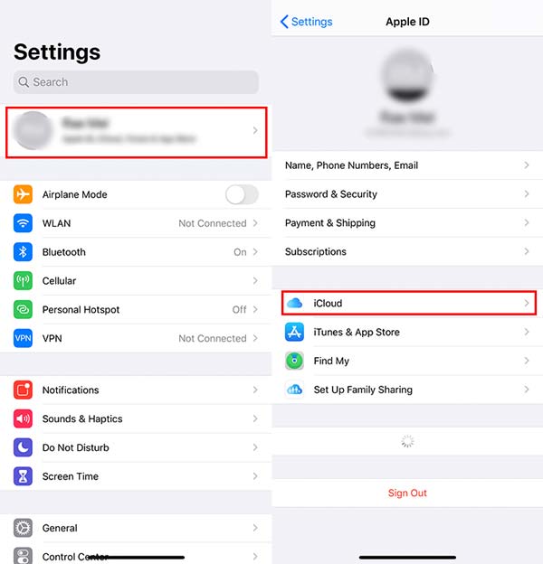 Contacts on iPhone