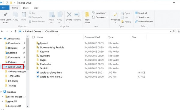 iCloud drive folder