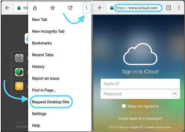 Access iCloud photos on android directly