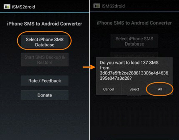 Isms2droid Transfer viestit