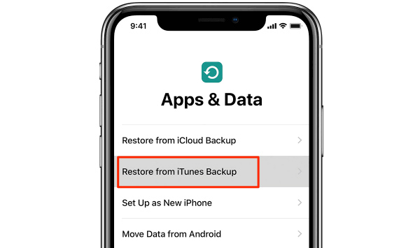 Restore from iTunes backup