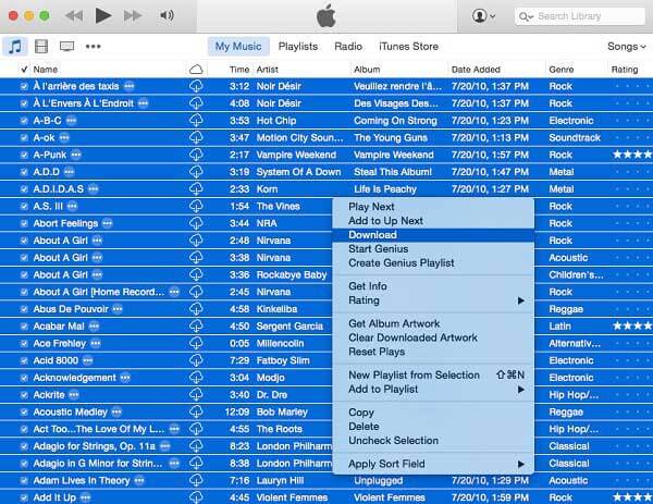 Copy music iTunes