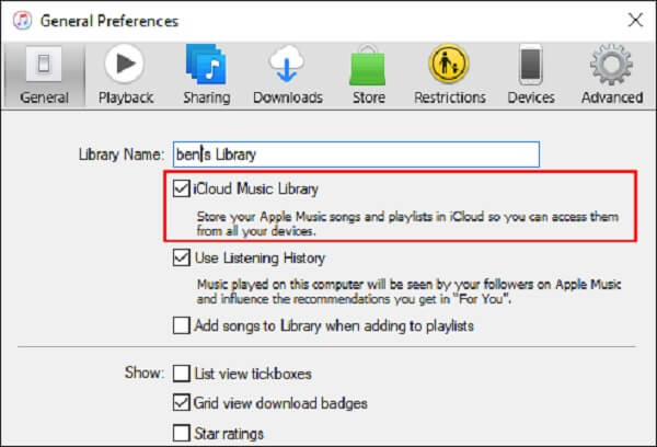 Preferences iTunes