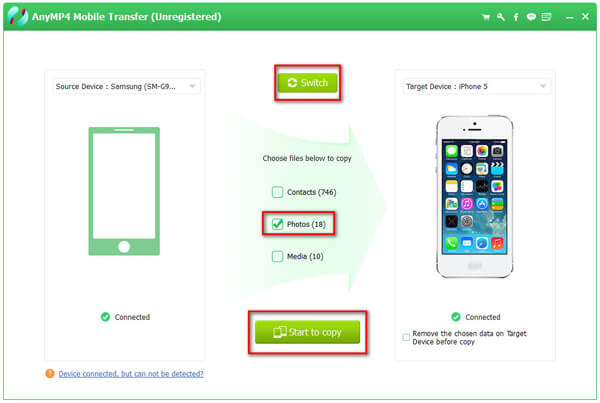 Trasferisci foto tra Android e iPhone