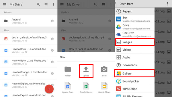 Přeneste fotky Android a počítač Google Drive