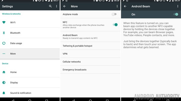 Haz androide del nfc de Android