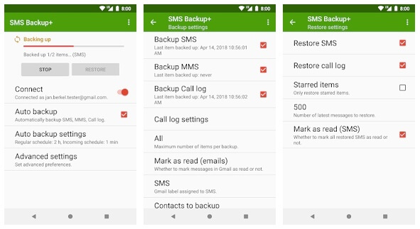 SMS di backup