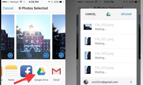 Google Drive ios opplasting